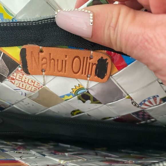 Nahui Ollin Peace Print Wrapper Woven Multicolored Crossbody Shoulder Bag - Picture 7 of 9